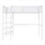 Lit mezzanine en métal avec tablettes à 4 niveaux et rangement-2055445010