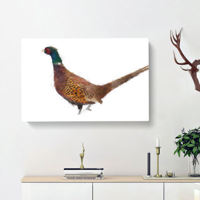 Pheasant Bird In Winter - Wrapped Canvas