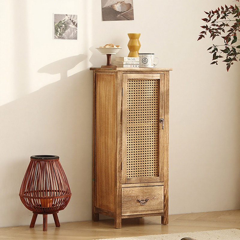 Console rectangulaire en bois massif brun, H 33,86 po x l 13,78 po x P 13,78 po