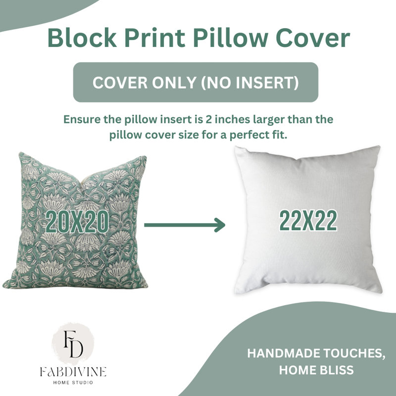 Housse de coussin en coton Floral, H 20 po x l 12 po