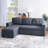 Gadalia L-Shaped Velvet Sleeper Sofa Reversible couch Pull Out Couch with storage chaise-20531766