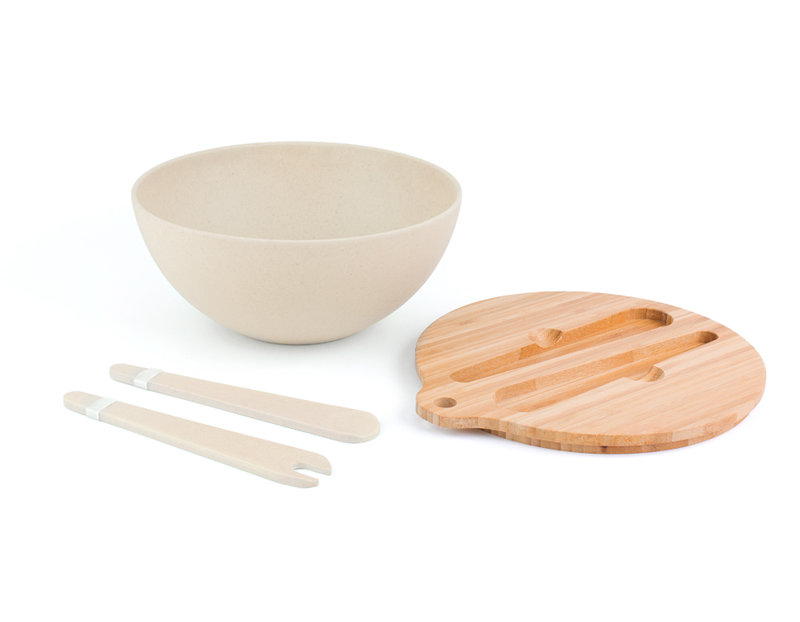 Winston Porter Burrough Wood Salad Bowl, White