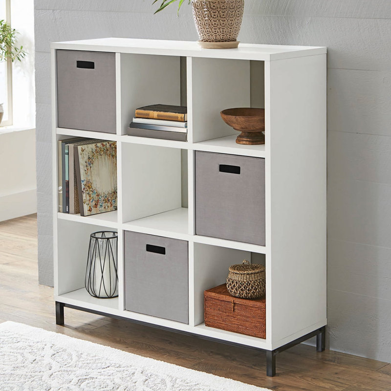 Gulsher 9-Cube Horizontal Bookcase, White