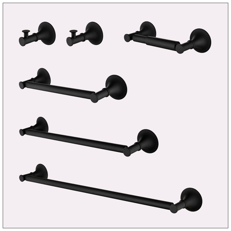 Bathroom Hardware Set, Matte Black