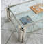 Table basse rectangulaire moderne en acier inoxydable de 50 po de largeur, table basse en verre trempé transparent à deux couches, table centrale avec rangement, pour le bureau à domicile, assemblage facile, argent