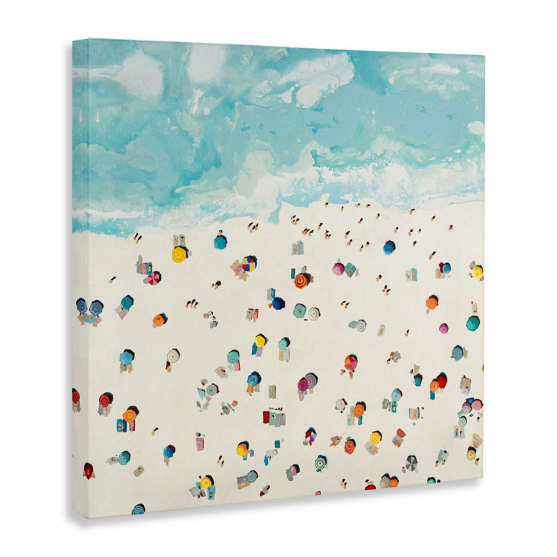 Abstract People on Beach Canvas Wall Art, 30 x 30