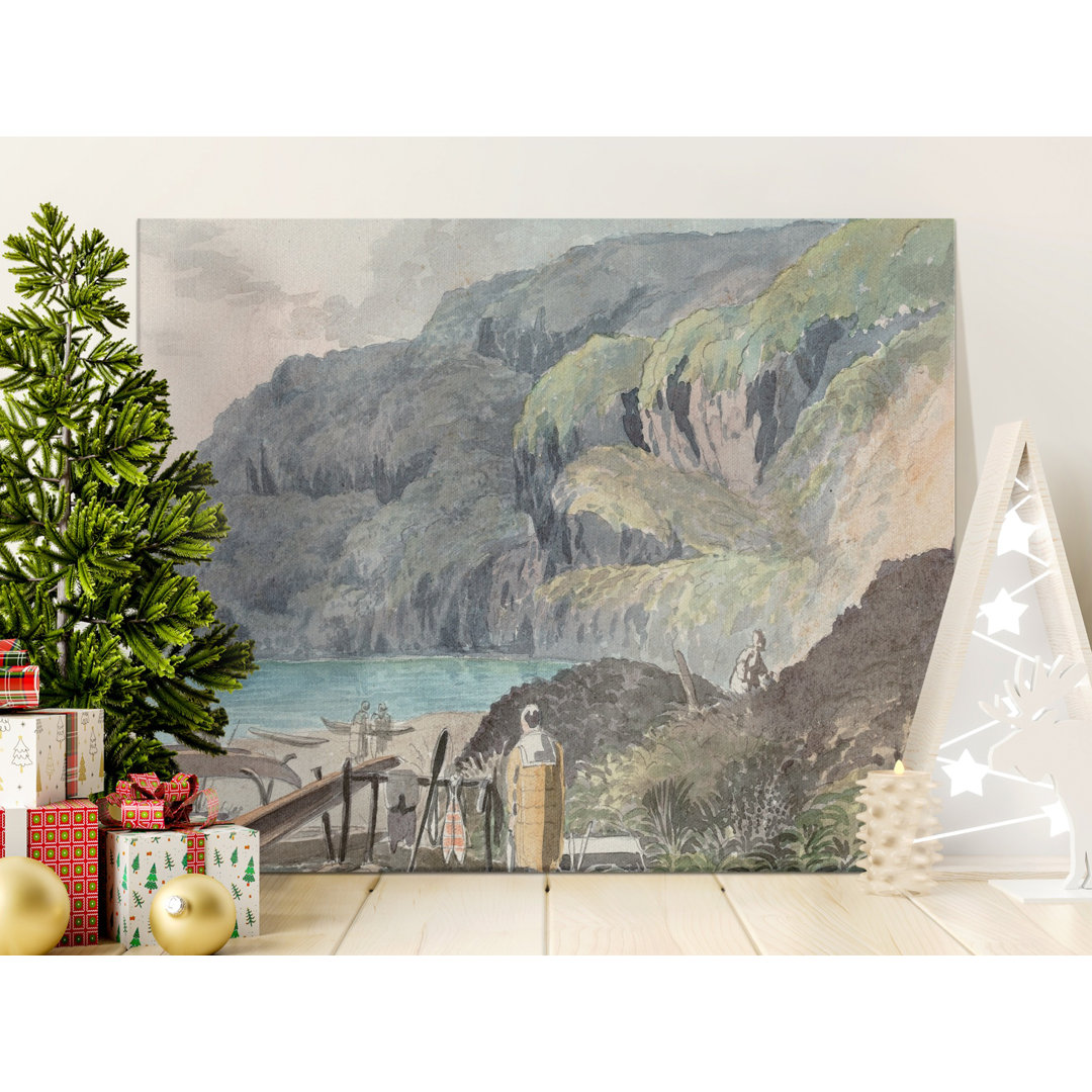 Coastal Scene Canvas Wall Art, Gallery Wrapped Matte Print, Vintage Seascape Painting, Ready to Hang, Archival Quality, Home decor