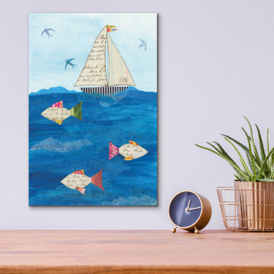 «Sailing Together II» par Courtney Prahl, art mural en verre acrylique