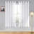 2 Panels White Sheer Curtains for Living Room Linen Look Voile Drapes Grommet Window Curtain Panel-558426179