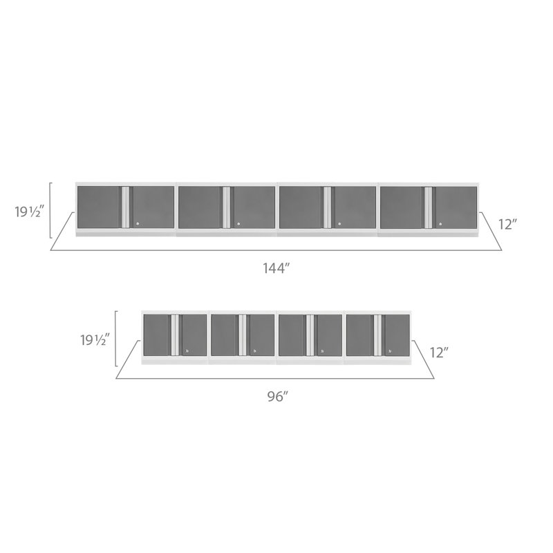 Ensemble de 8 armoires de rangement murales, Blanc