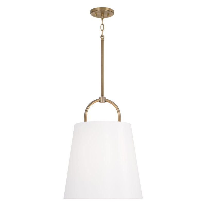Luminaire suspendu conique à 1 lumière Elo, Laiton, H 21 po x l 16 po x P 16 po