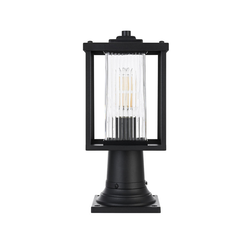 Lampadaire d'extérieur noir Ohler 7 pouces
