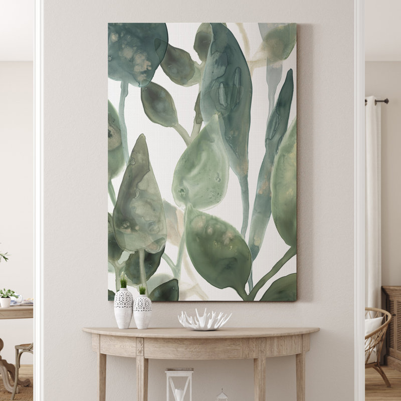 Reproduction d’art sur toile tendue « Water Leaves IV », H 12 po x l 8 po x P 1 po