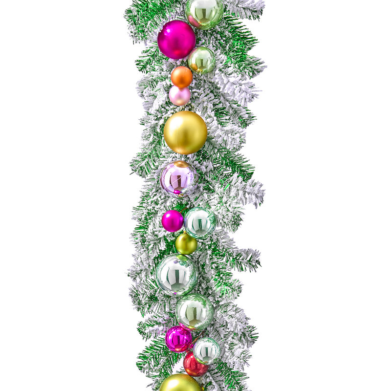 Guirlande 48 "Snow Glitter and Ball Retro