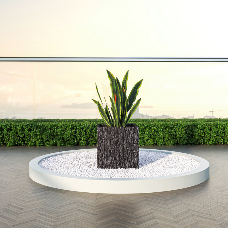 Pot à fleurs en argile avec pot texturé Teter, H 22 po x l 22 po x P 22 po