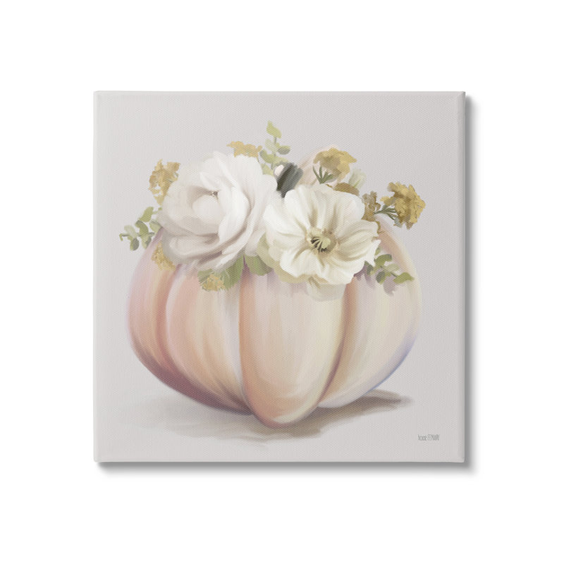 «Beautiful Roses White Flowers Bouquet Abstract Vase» par House Fenway - Peinture, H 30 po x l 30 po x P 1,5 po, Toile tendue