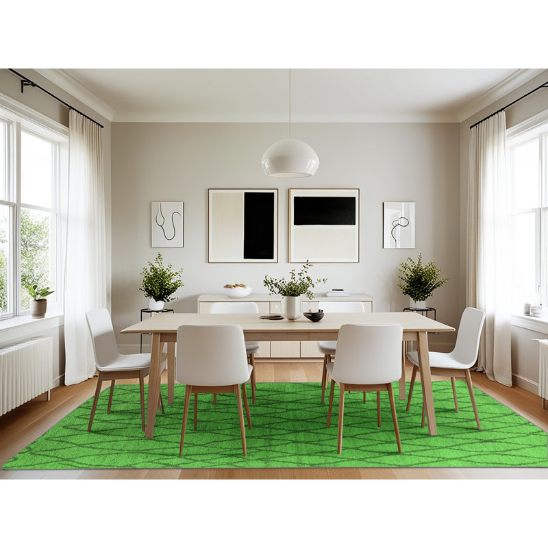 Washable Geometric Indoor Rug, Rectangle 7' x 10'