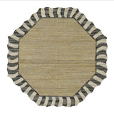 Jute Scalloped Black And White 5' X 8' Rug