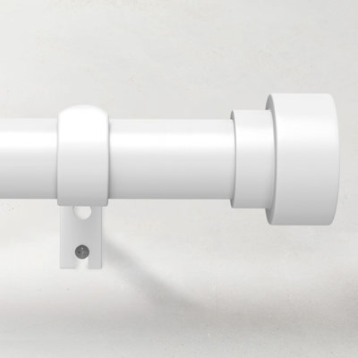 Curtain Rods For Windows 66 To 120, 1 Inch Adjustable Extra Long Heavy Duty Curtain Rod, White