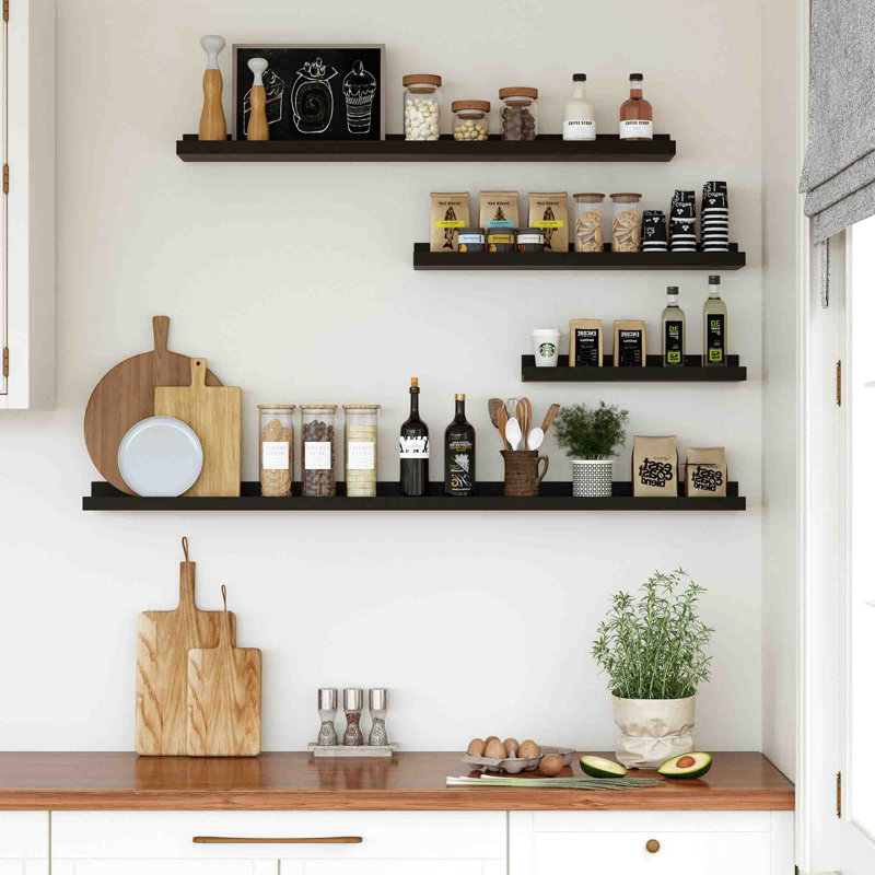 2 Piece Floating Shelf, Black