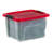 20.5 Qt./5.12 Gal. Latching Clear Storage Tote Red Tint Lid