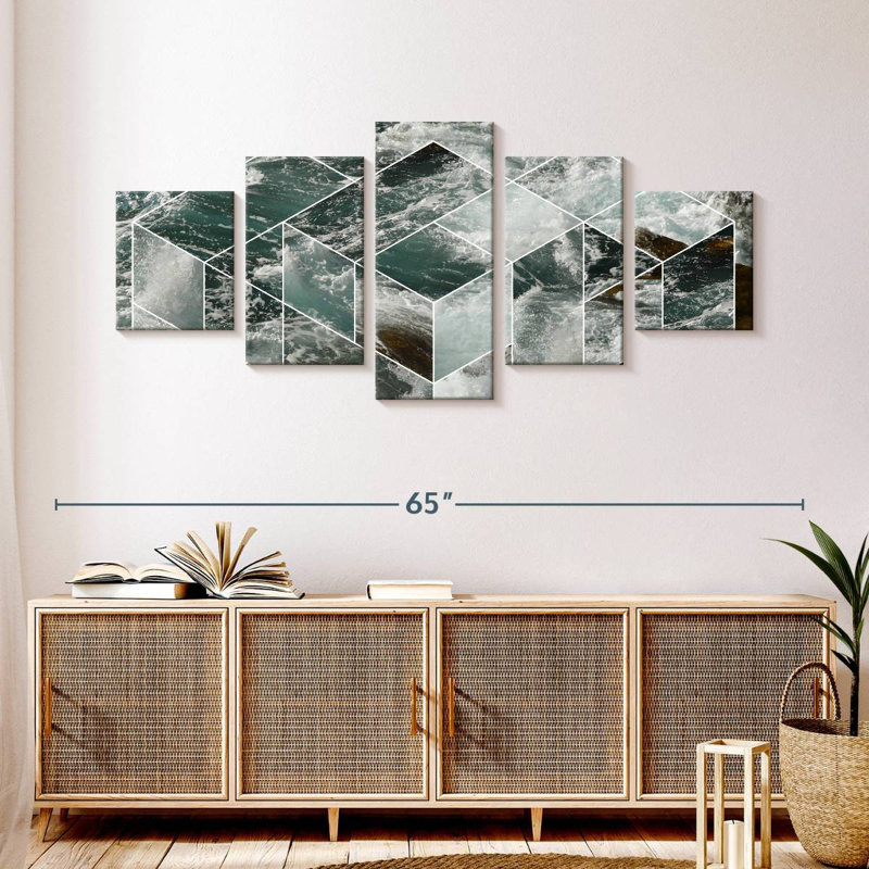 Ocean Geometry, 24" H x 55" W