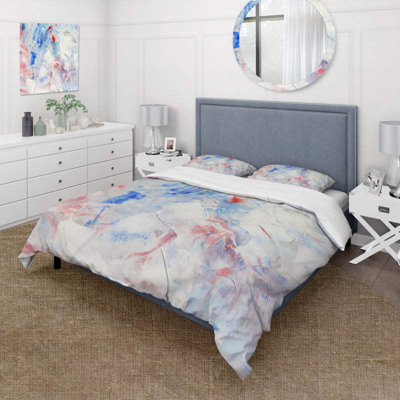 Blue Abstract Composition - Ensemble de housse de couette moderne - Microfibre de polyester