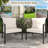 2Pcs Patio Metal Wicker Chairs with Cushions-623058091
