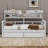 Bookcase Wood Daybed with Bedside Shelf and Two Drawers-94392545-94392542