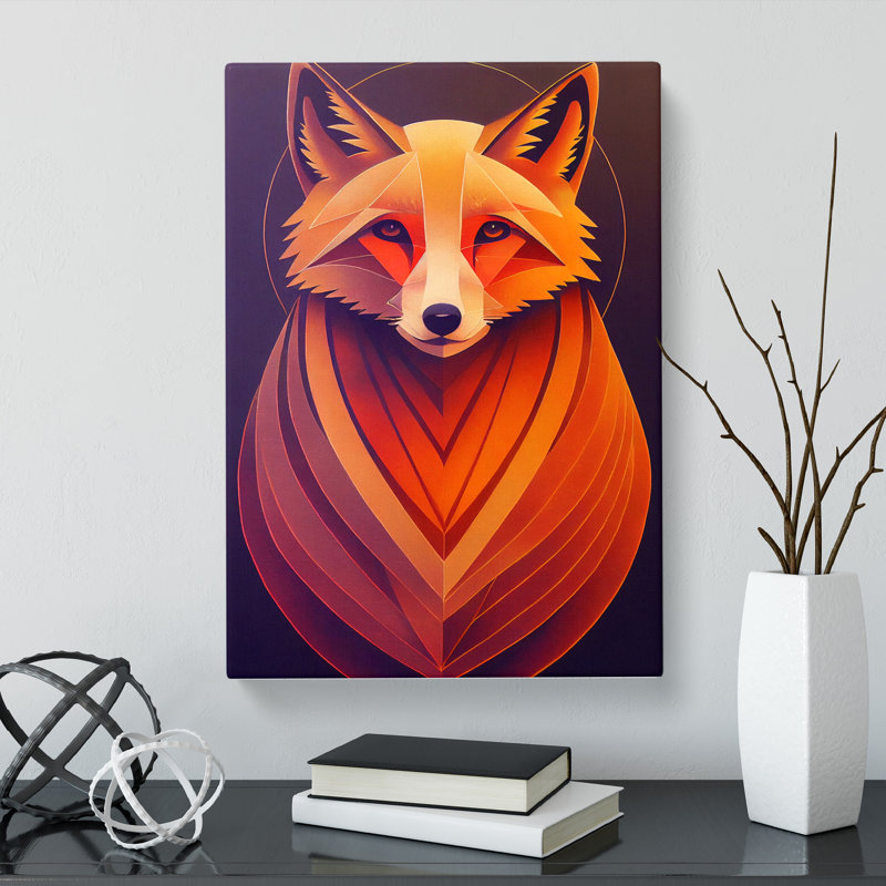 CAN-V0523-1023X Fox Graffiti - Wrapped Canvas Print, 50cm H x 35cm W x 3cm D