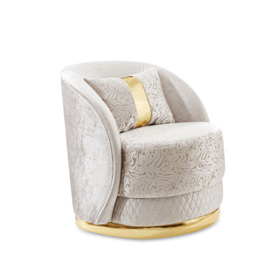 Milthon Swivel Chair With Accent Pillow