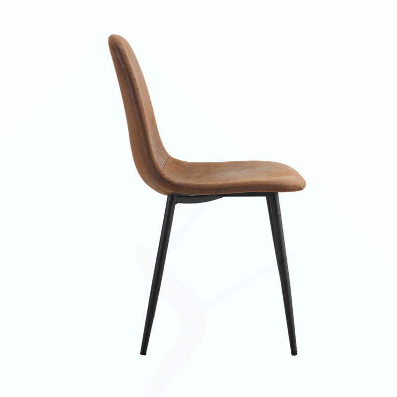 Ensemble table et chaises de salle à manger extensibles, plateau en MDF avec pieds en métal + 4 chaises de salle à manger modernes de style Mid-Century Modern