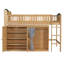 Lit mezzanine simple avec armoire de rangement, garde-robe et DEL - Lit en bois peu encombrant, couleur bois -1126908841