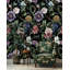 Dark Botanical Snake and Flower Wallpaper Gothic Floral Wall Mural Peel and Stick Roll