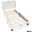 Lit tapissier simple de couleur blanche - tête de lit remplie de mousse pour une structure stable de luxe dans des meubles de chambre à coucher modernes à revêtement souple