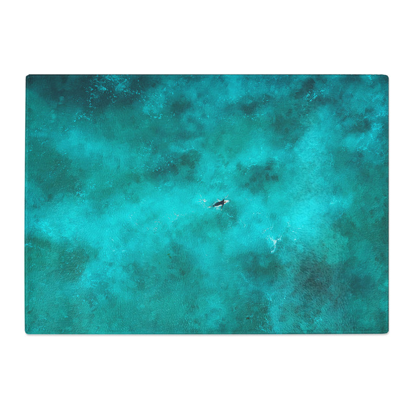 Tempered Glass Heading to the Surf in Australia Chopping Board, 20 cm x 28.5 cm