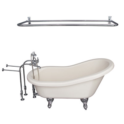60 " L x 30 " W Freestanding and Mounting / Installation Required Soaking Acrylic Bathtub with Faucet