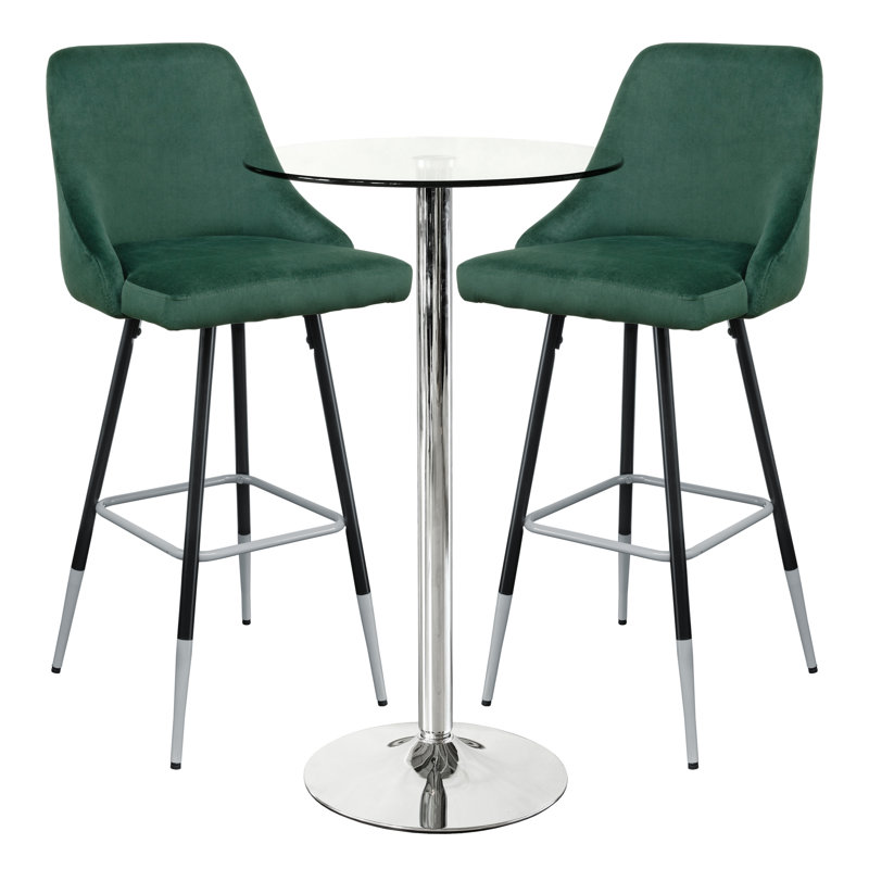 Fazeley Glass Dining Set, Green