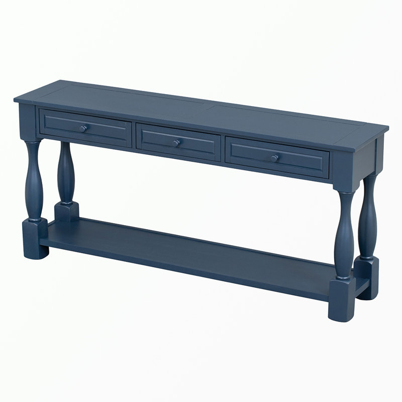 Console avec tiroirs, Bleu marine