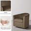 Fauteuil demi-tonneau pivotant rembourré en velours café-1248396660