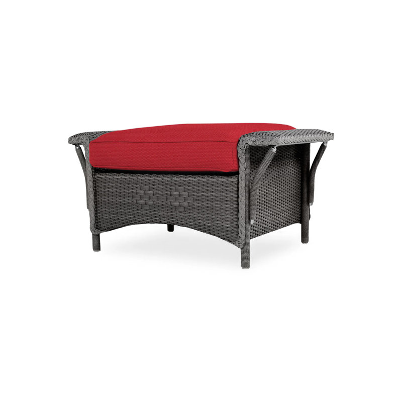 Nantucket Outdoor Ottoman, Charcoal, Woodgrain Ash