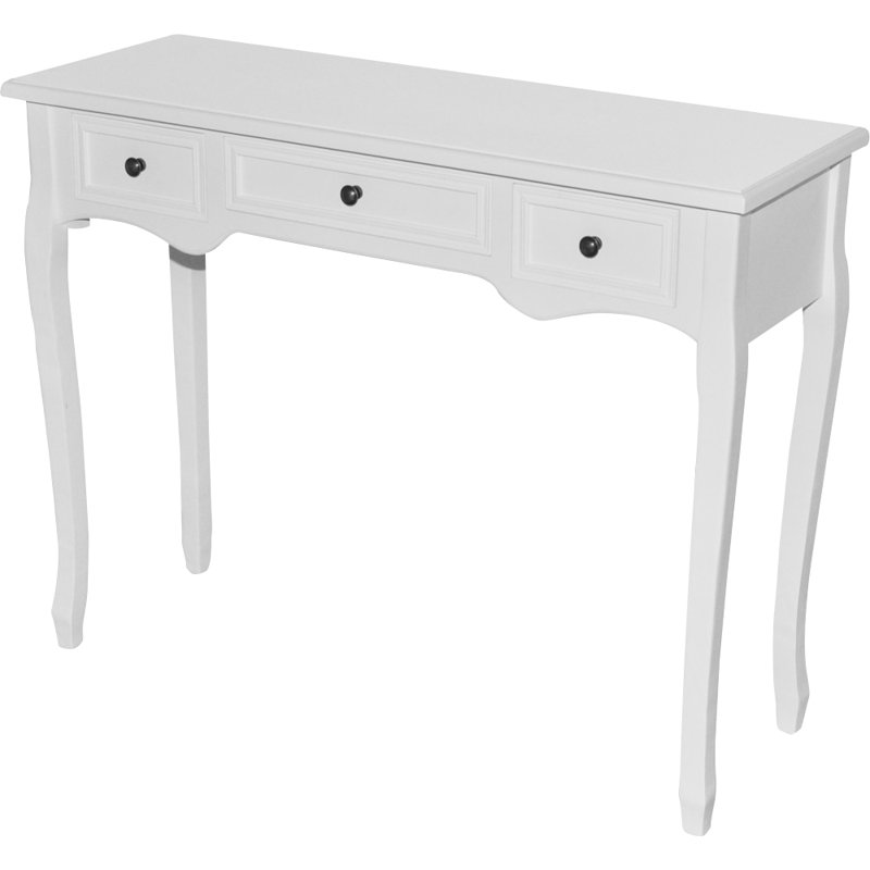 Fairford Dressing Console Table with Three Drawers White