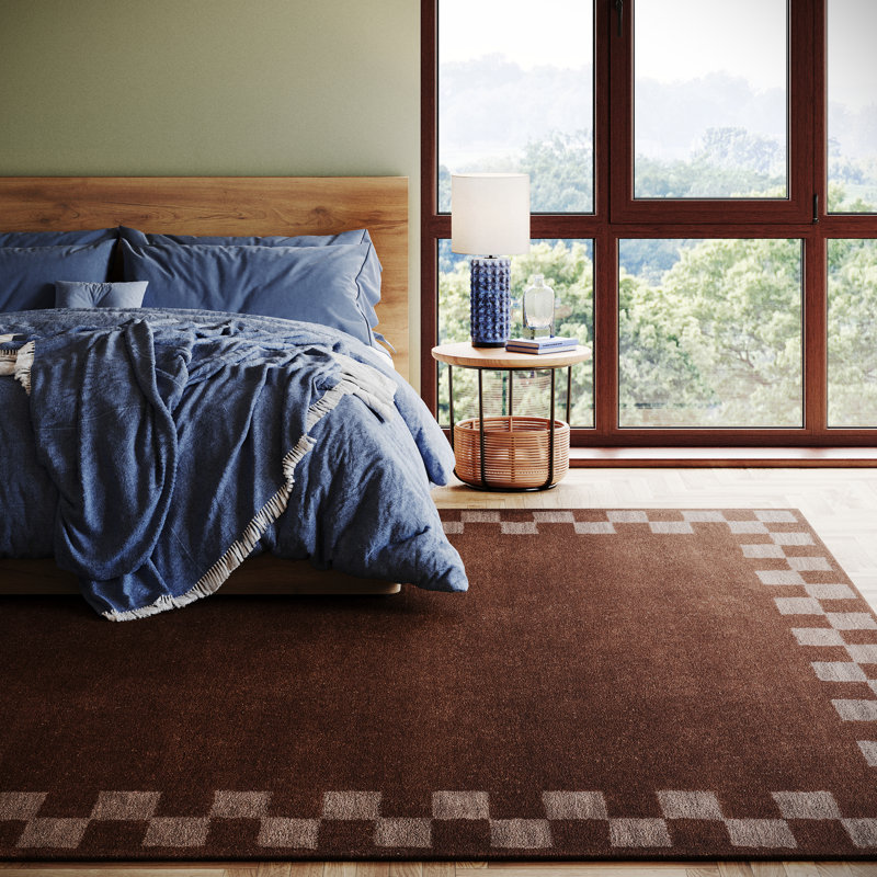 Treva Transitional Checkered Rug, Rectangle 5' x 8'