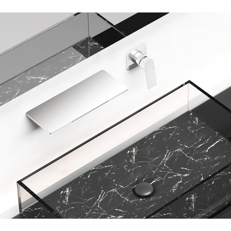 Robinet de lavabo de salle de bain à cascade intégré, fabriqué en laiton fin, simple pour ajuster la température et le débit de l'eau, pour optimiser le robinet de comptoir, fonction de contrôle simple, augmenter