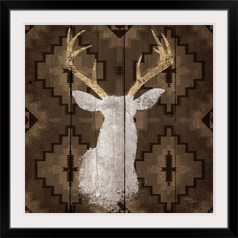 « i », reproduction d’impression Precious Antlers, Cadre noir, H 24 po x l 24 po x P 1 po