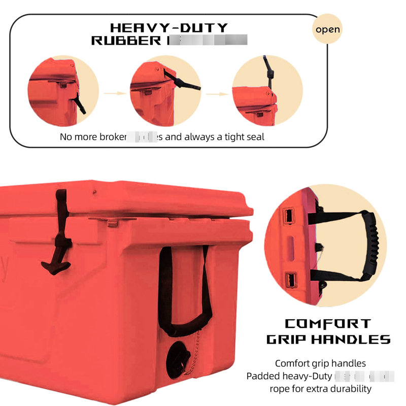 65qt Portable Outdoor Cooler - Protected And With Sealing Picnic Box Fillet Board For Convenient Fish Cleaning