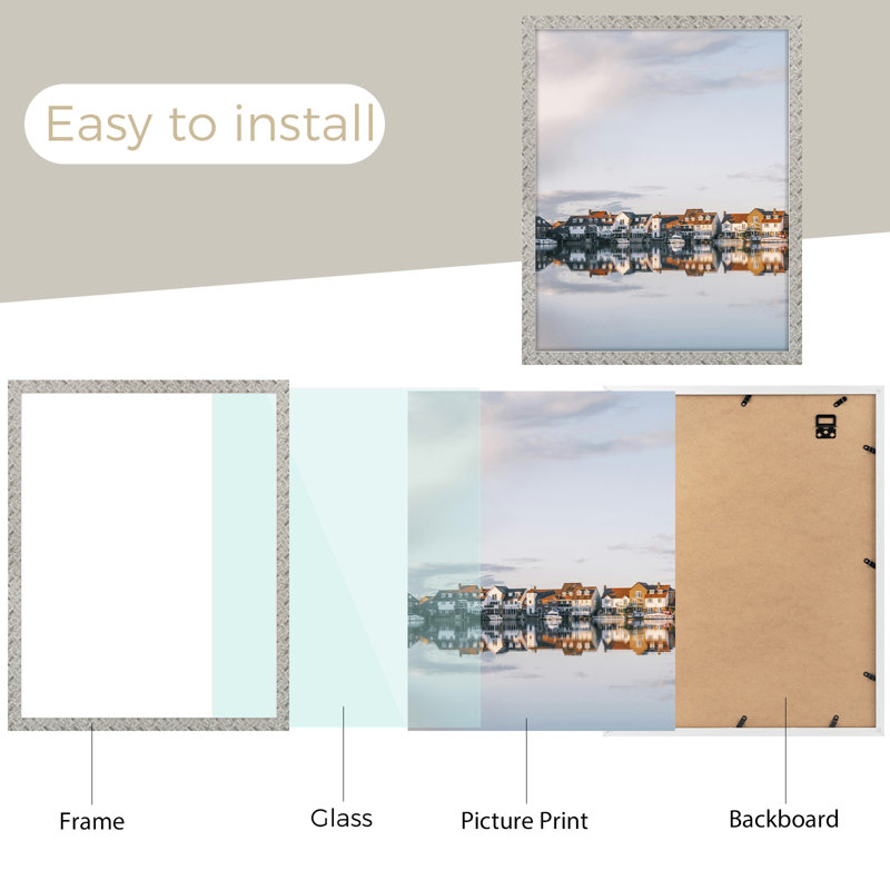 Wood Poster Picure Frame Set, 21.06" H x 17.05" W x 0.59" D