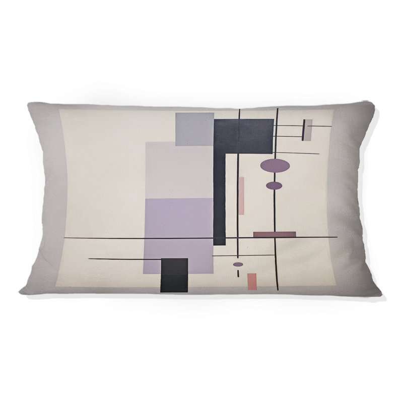 Coussin décoratif mauve à motif de suprématisme violet