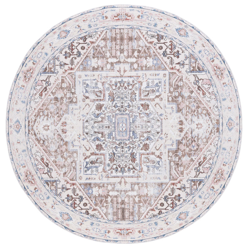 Arizona Performance Machine Washable Oriental Rug, Round 6'
