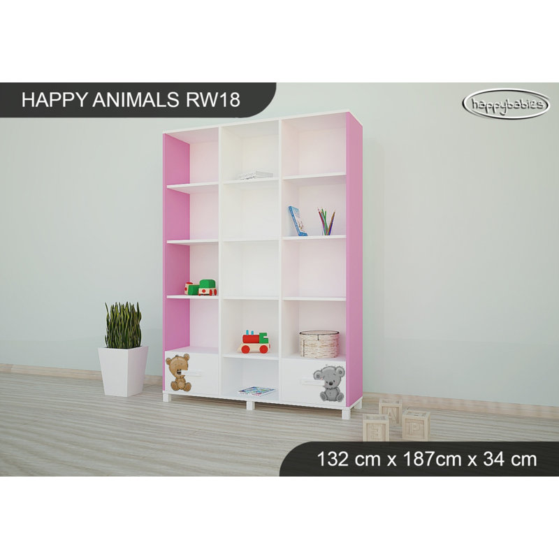 187cm H X 132cm W Kids Bookcase, Pink